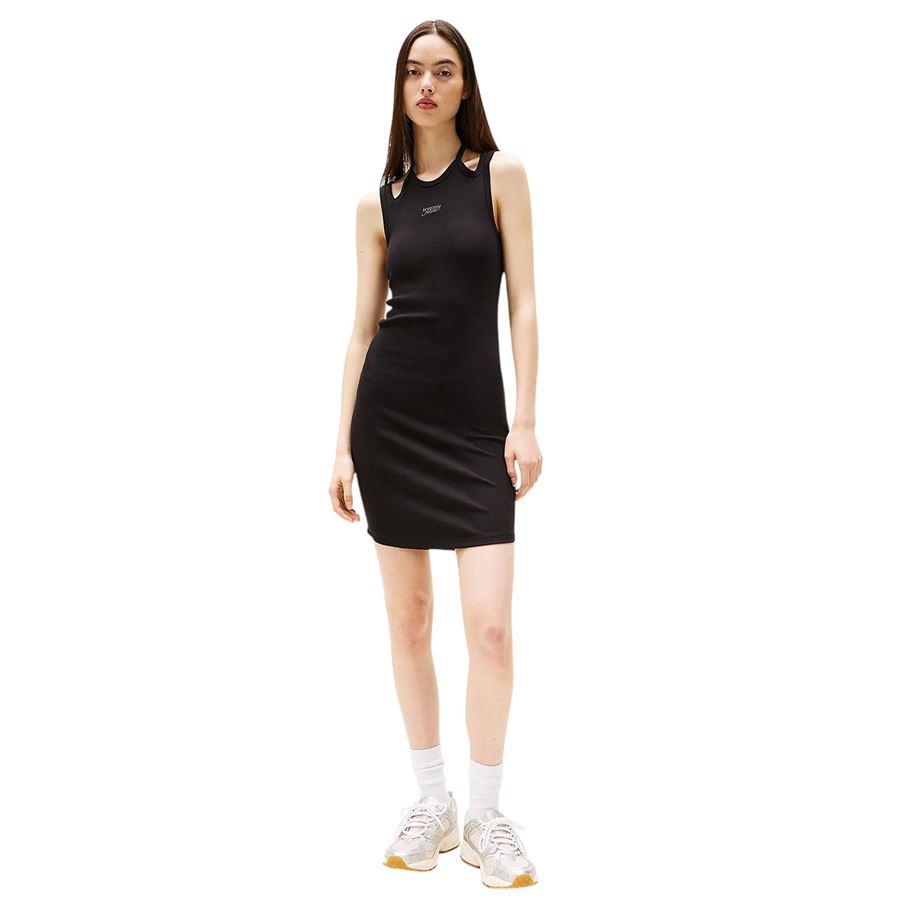 Vestito corto aderente a coste da donna Tommy Jeans | DW0DW20331BDS